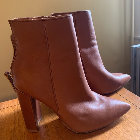 Leather Boots Steve Madden Trista Cognac Leather Steve Madden